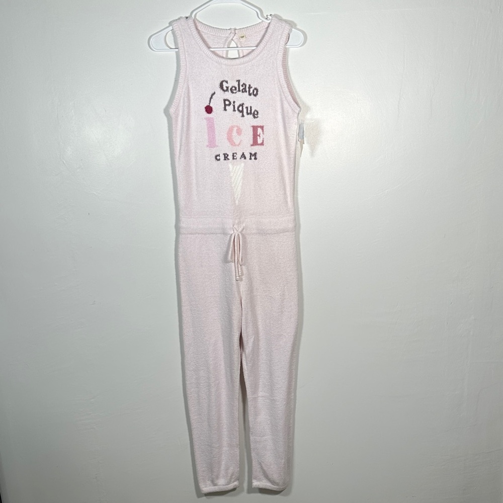 Gelato Pique Ice Cream Knit Jumpsuit Pink Cozy Soft Lounge Pajama One Size (S-M)